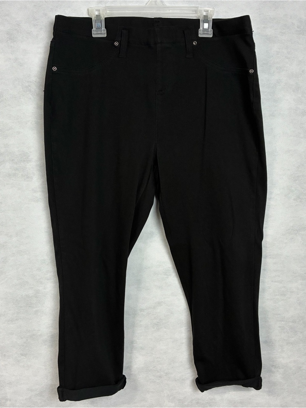 Terra & Sky Women's Black Plus High Rise Capri Jeggings Size 0X (14W)